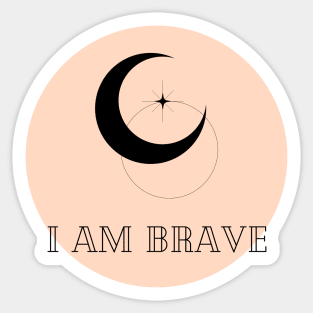 Affirmation Collection - I Am Brave (Orange) Sticker